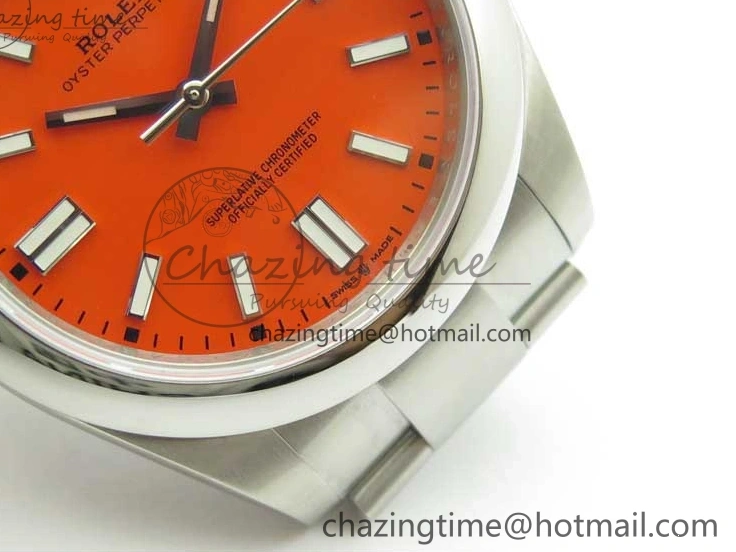 1226 Casual Oyster Perpetual 41mm 124300 EWF Best Edition Red Dial on SS Bracelet A 2856